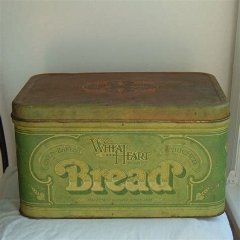 1970s vintage metal bread box|old fashioned bread box reproduction.